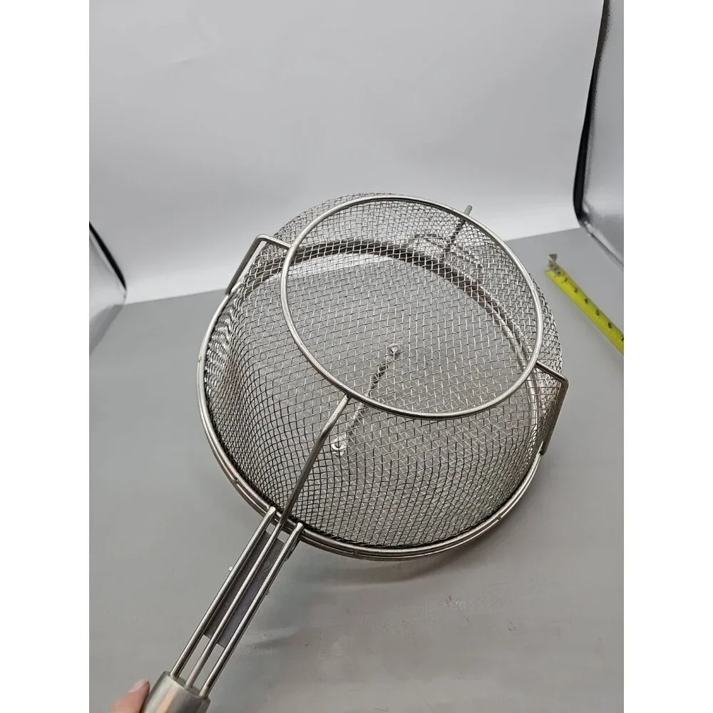 Williams Sonoma Wire Mesh Grill Deep Fry Basket Strainer Collender W/ Lid 11.5x4
